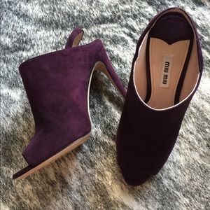 Brand new Miu Miu purple suede heels size 37.5