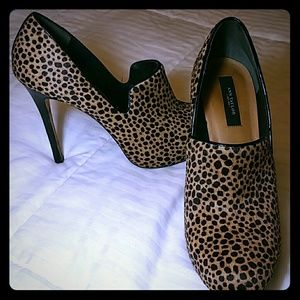 Cheetah print pony hair pumps