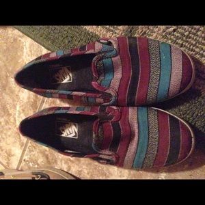 Multi color slip on vans!