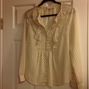 Loft ruffle front star print blouse