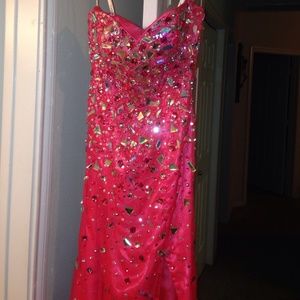 prom  dress watermelon color