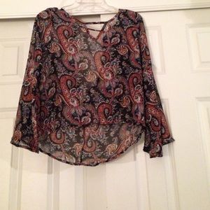 Sheer cropped top with a deep back cutout