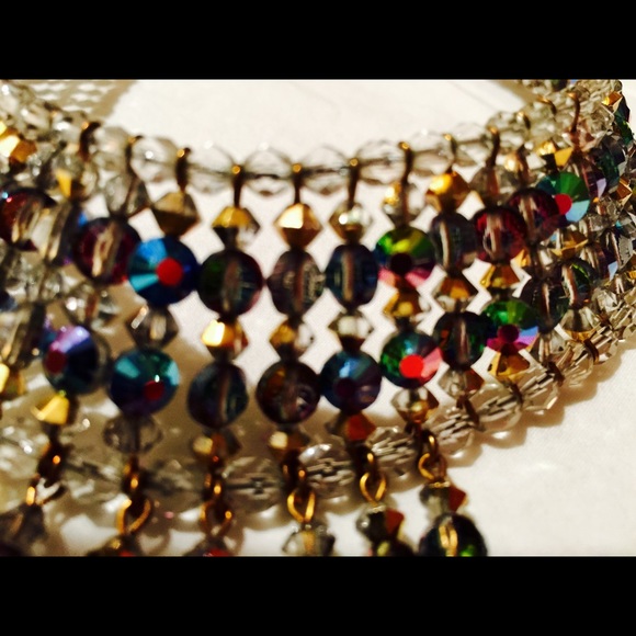 Vintage Green Iridescent Choker Neklace