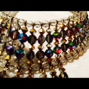 Vintage Green Iridescent Choker Neklace