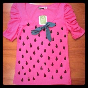 Watermelon pink top , Moschino inspired
