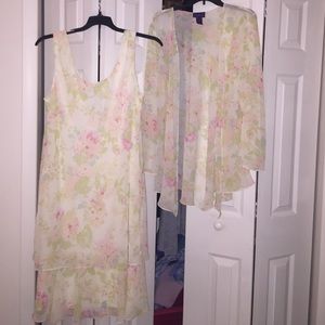 Floral dress with sheer bolero