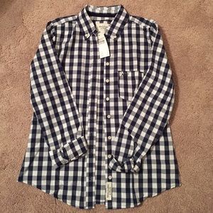 Blue and white button down