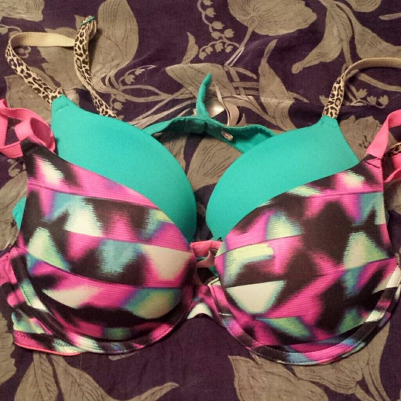 Multicolored  VS Pink Push Up Bras 34 B
