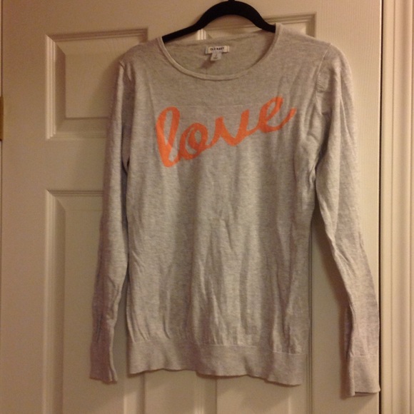 Old navy love graphic gray sweater