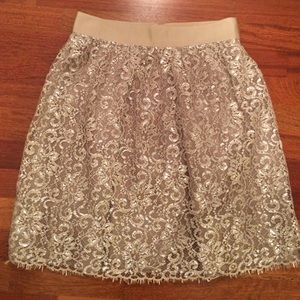 Jcrew silver and gold skirt