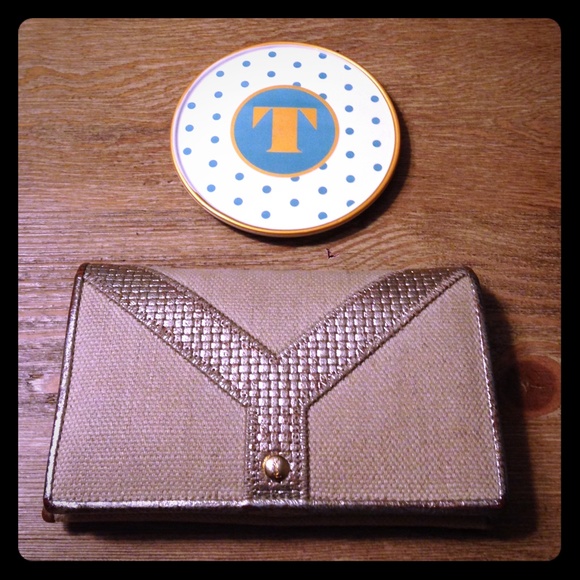 Authentic Yves Saint Laurent canvas wallet