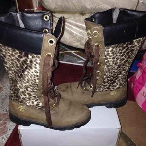 Leopard timberland bts sz 7