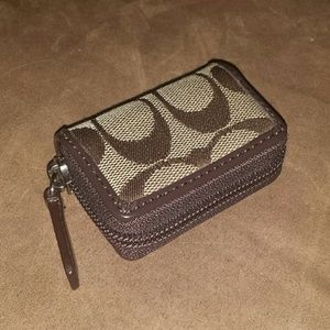 Coach signature travel contact case, brown