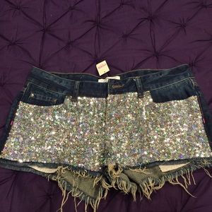 PINK sequined shorts! NWT