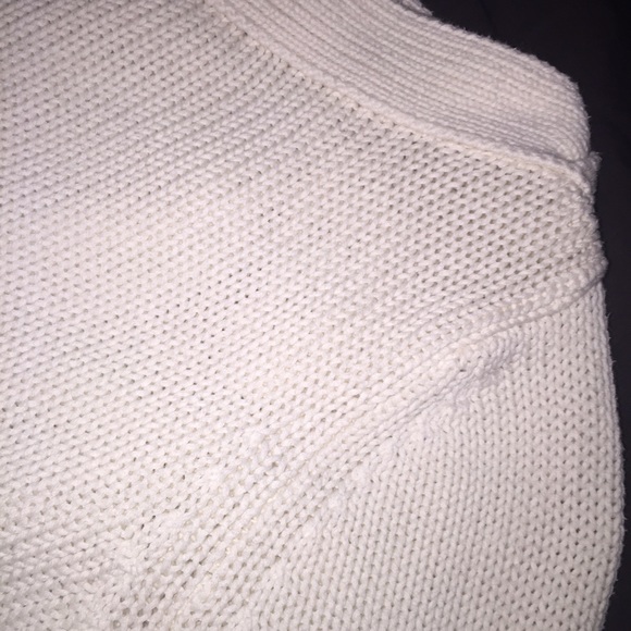 Quarter-Sleeve, white colored sweater