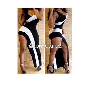 Black asymmetrical dress...