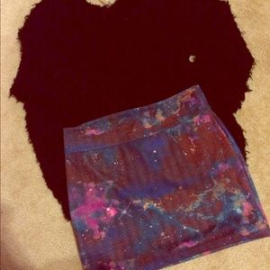 Urban Outfitters Galaxy Print Bodycon Pencil Skirt