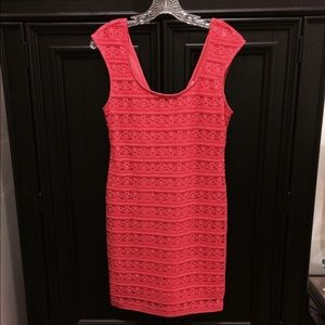 BCBGeneration Pink Lace Bodycon Dress