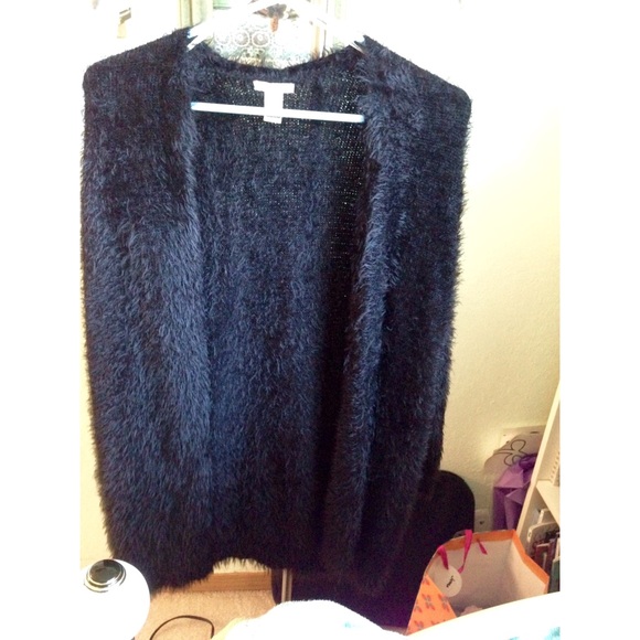 Fuzzy black cardigan