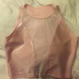 American Apparel shiny peek-a-boo crop top