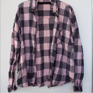 Topshop Pink and Black Flannel