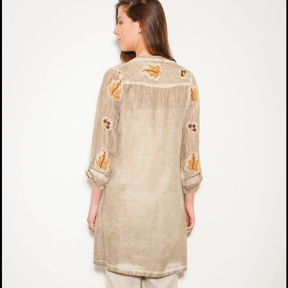 Silk tunic top/dress with embroidery by Adoire. - Picture 2 of 2