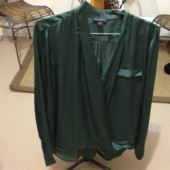 🐝Metaphor Cross Over Solid Polyester Blouse🐛 - Picture 1 of 4