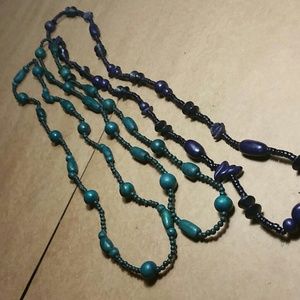 Colored wood beads necklace