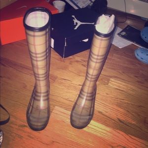Burberry rain boots