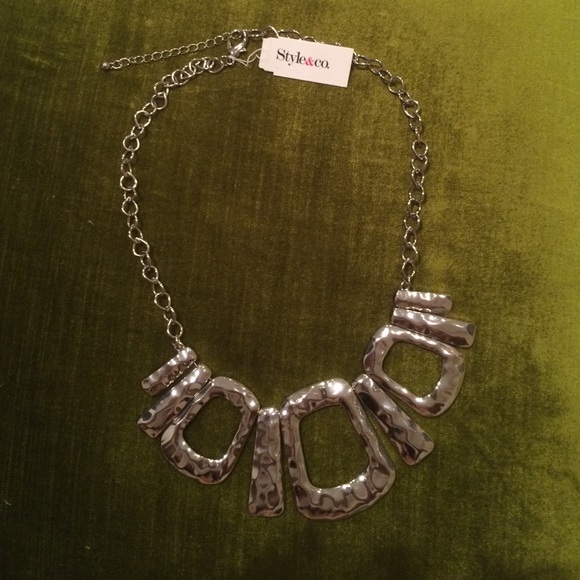 Style&Co. Hammered Frontal Necklace (SILVER) - Picture 1 of 3