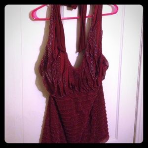 Dark red halter