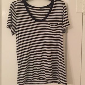 Black and white striped tee from club Monaco