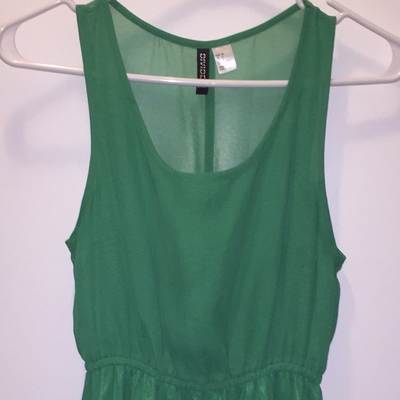 H&M Divided green chiffon dress