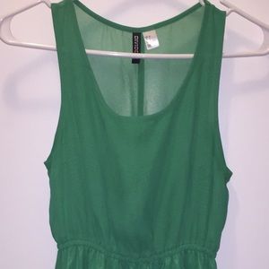 H&M Divided green chiffon dress