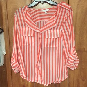 Orange and white top