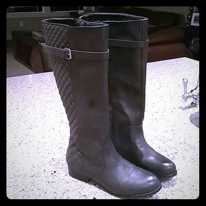 Black Quilted Wide Width Boots!