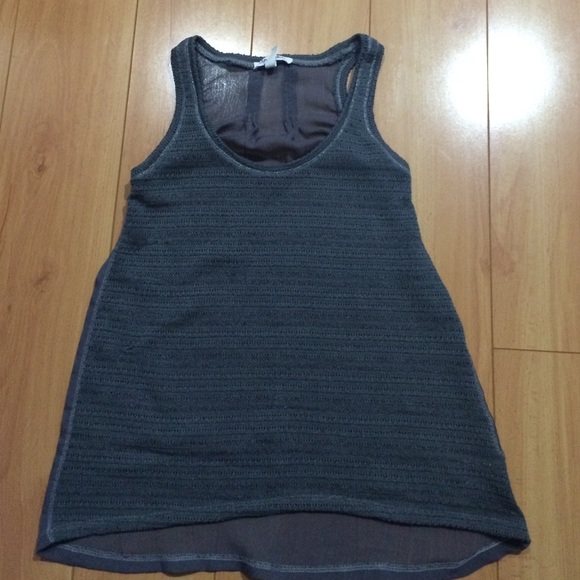 Gray sheer tank top