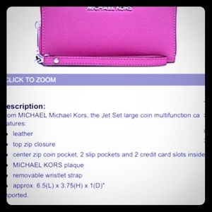BNWT Large MK Multi Function Wristlet