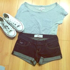 Gray, front sheer pocket tee