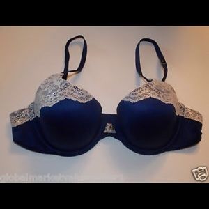 Victoria's Secret dark blue Demi bra with gems
