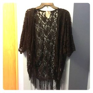 Black Fringe Kimono