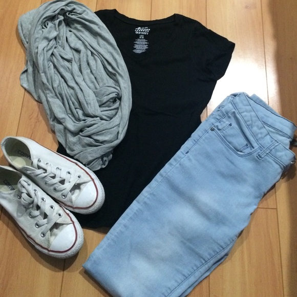 Black v-neck short sleeved tee, worn once