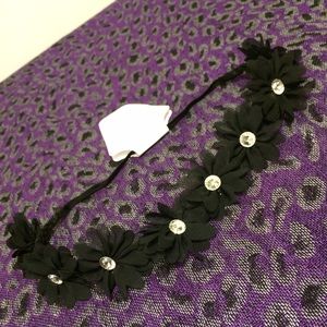 Black flower crown hair/head band