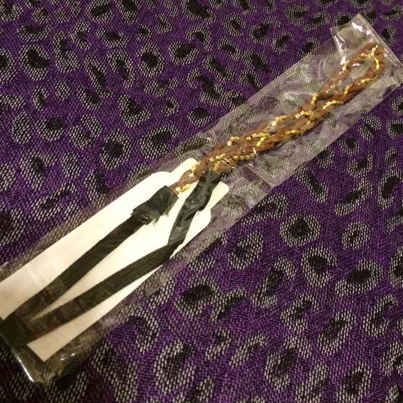 Brown chain braided hair/head band