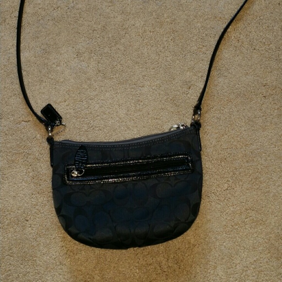 black coach crossbody long strap