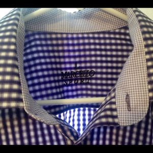 NWOT MENS L Marcelo Purple Graph Patter Button-Up