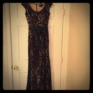 Betsy & Adam Lace Overlay Gown
