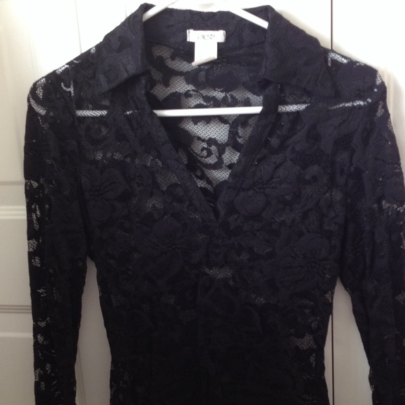 Cache Black sheer top