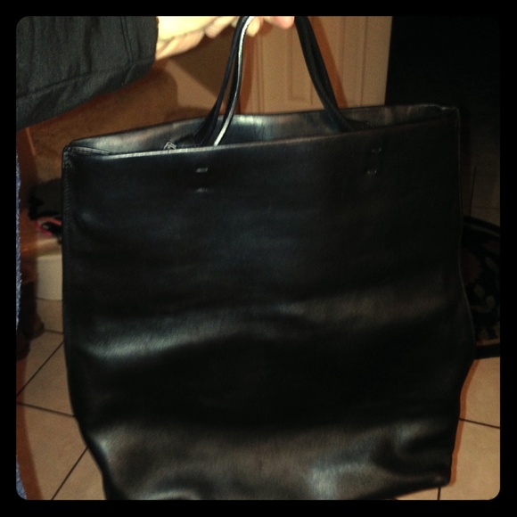 Lavin black fold over tote