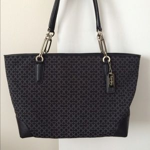 Coach needlepoint tote